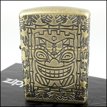 【ZIPPO】美系~Tiki 神像圖案-360度多刀雕刻  NO.46314