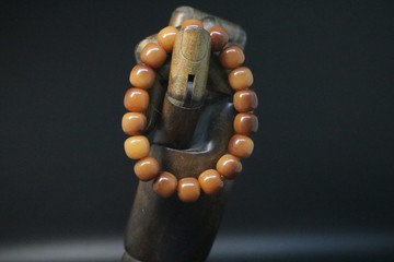 琥珀菩提子手串佛珠文玩手鏈禮盒裝