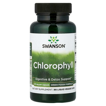 Swanson, 葉綠素，50 毫克，90 粒液體素食膠囊