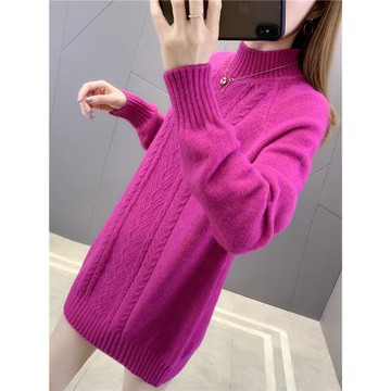 中長款女士遮屁股洋氣毛衣裙女2025新款加厚顯瘦內搭打底衫女秋冬
