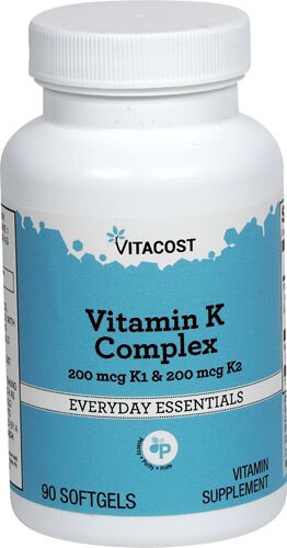 Vitacost Vitamin K Complex with K1 & K2 400 mcg - 90 Softgels