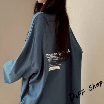 韓版寬鬆顯瘦長版長袖上衣【W643】