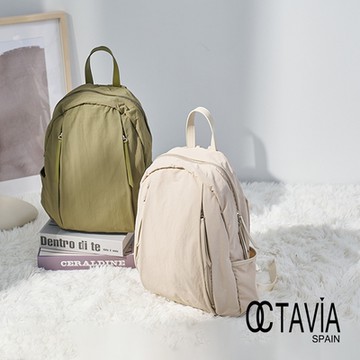 OCTAVIA 8 - 輕量主義 I 防潑水簡約牛津布後背包- 杏白/草綠二色可選