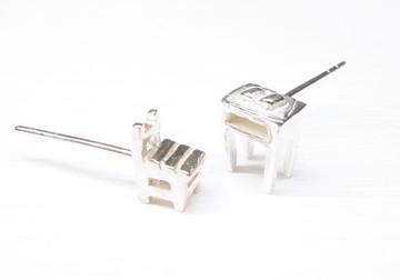 二毛銀【童年回憶-童年課桌椅-耳針】銀