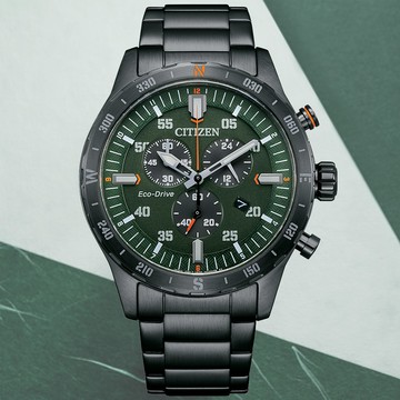 CITIZEN星辰 Chronograph系列 光動能 都會計時腕錶 43.5mm / AT2527-80X