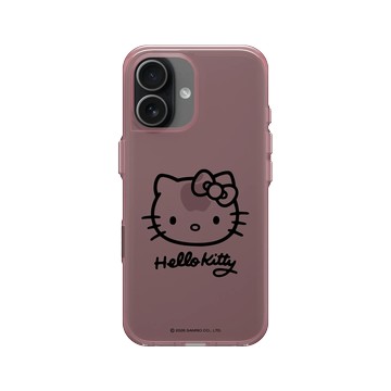 iPhone 17 Clear (相機按鈕) 晶醺玫 - 三麗鷗-Hello Kitty - 簡約系列-線條大頭