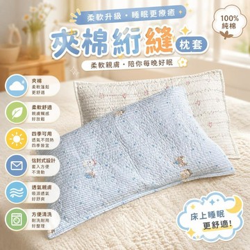 【夾棉】桃園有貨升級款枕套 水洗棉枕套通用 四季款家用 內裏夾棉信封枕頭套 柔軟舒適 臥室睡眠專用