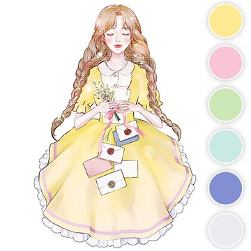 Abbott (6色) 15 (honne market) 人物貼紙 女孩貼紙 黑浣熊