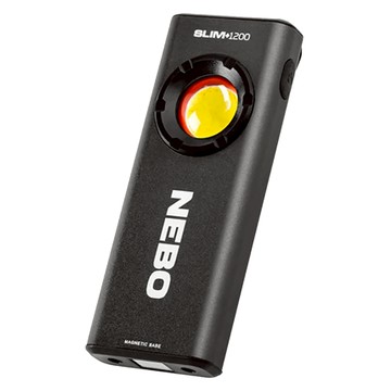 NEBO Slim+ 1200流明 IPX7 超薄口袋工作燈 強力磁鐵底座 紅光C.O.B模式 USB-C充電  黑色 + 白色  1個