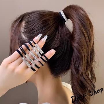 韓版超閃一字水鑽馬尾髮圈【N144】