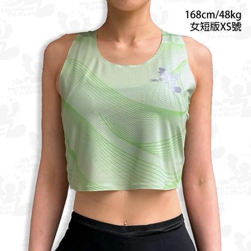 "女生短版"  反光LOGO  F3磚眼透氣短版背心 全貼合無針線 輕量快乾 四面彈科技布