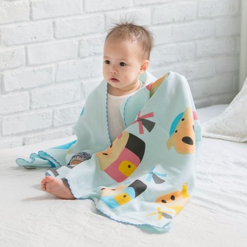 童話抗菌紗布大浴巾_三小豬(送小方巾)