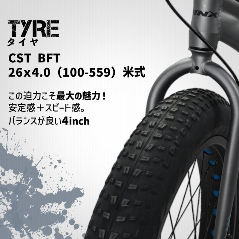 迫力の極太タイヤ4.0インチ ! ファットバイク Wディスク 軽量