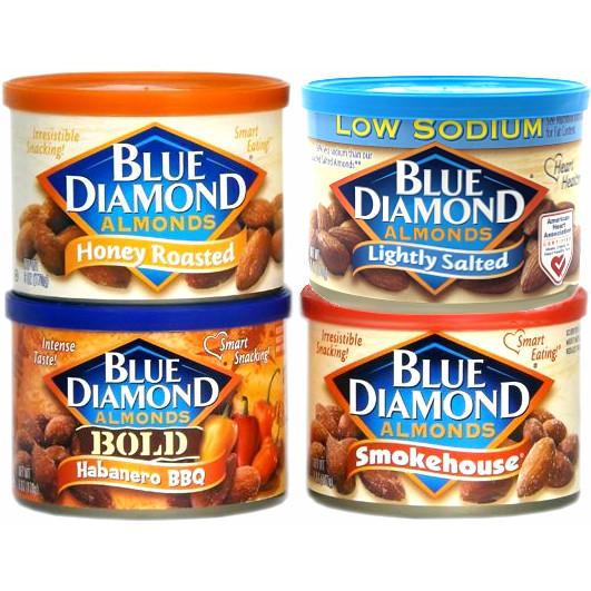 おつまみ、飲み物のお供に、体にも良いアーモンド！　独自の味付け４種類（D）！　Blue Diamond ALMOND 4缶