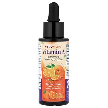 Vitamatic, 維生素 A（棕櫚酸酯），橙味，2 液量盎司（59 毫升）