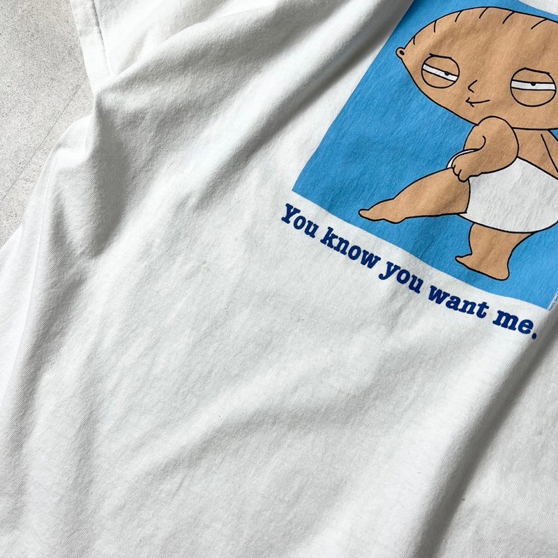 UNKNOWN FAMILY GUY ファミリーガイ ステューウィーグリフィン キャラクタープリントTシャツ ヴィンテージ /eaa338354ブラック系黒色柄