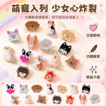 台灣出貨✨ 可愛動物碎髮夾 仿醋酸材質側邊夾 柯基法斗造型夾 卡通劉海髮飾 泰迪雪納瑞邊牧 西施博美哈士奇 少女心髮夾