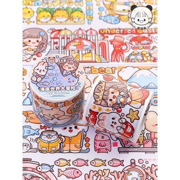 ❤NANI❤*紙膠帶六折清倉*【整卷】送徽章 多多醬 系列膠帶更新多多時裝秀/一起逛街吧！和紙膠帶PET膠帶奶茶甜品