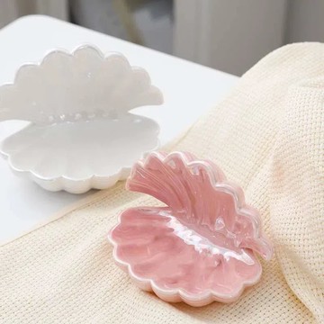創意精美多功能香氛蠟燭盤 貝殼款 二色任選