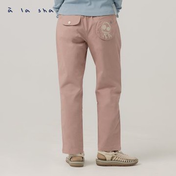 a la sha 阿財不對稱褲口合身褲