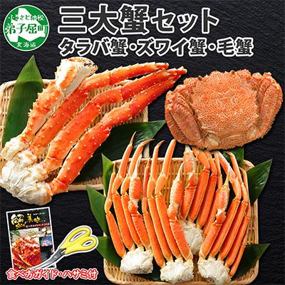 ふるさと納税 弟子屈町 三大蟹 タラバ足 ズワイ足 毛蟹 食べ比べ セット  蟹ハサミ・ガイド付 北海道 弟子屈町 1772