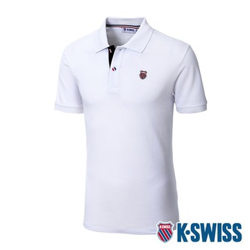 K-SWISS 短袖POLO衫-男-白