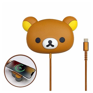 Rilakkuma 拉拉熊~造型磁吸無線充電盤(附底座)1組入