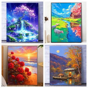 💛盒裝💛台中寄出💛 DIY鑽石貼畫 5D鑽石畫 點鑽畫 DIY立體鑽貼畫 鑽石貼 貼鑽畫鑽畫手工藝手作圓形鑽