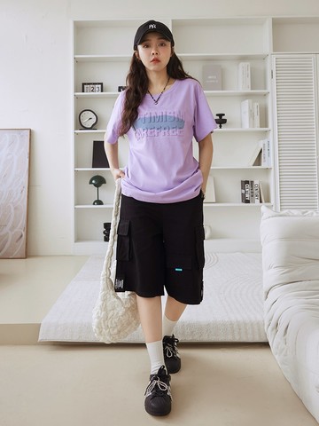 立體鋼印色塊塗鴉短袖上衣