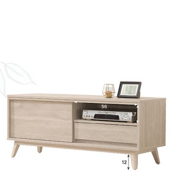 AS DESIGN雅司家具-煙火淺木色4尺滑門矮櫃-120.8*40*50.4cm