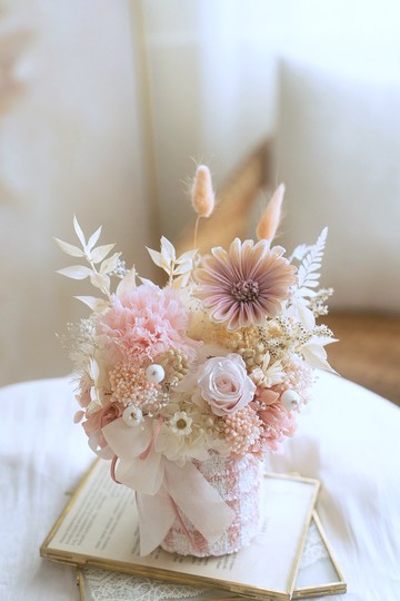 櫻花淺粉永生康乃馨小香盆花 / 康乃馨盆花 永生康乃馨盆花