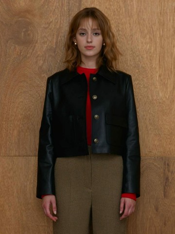 Lamb Skin Crop Jacket KL2AJ7020_10