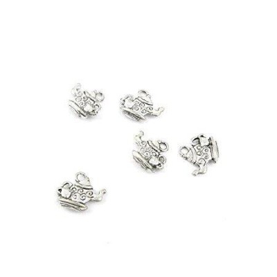 1090 Pieces Antique Silver Tone Jewelry Making Charms 24099 Teapot Pendant Ancient Findings Craft Supplies Bulk Lots［並行輸入品］