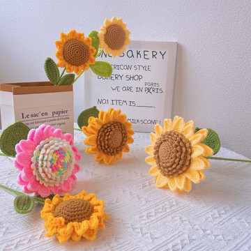 手作鉤織永恆陽光向日葵永生花