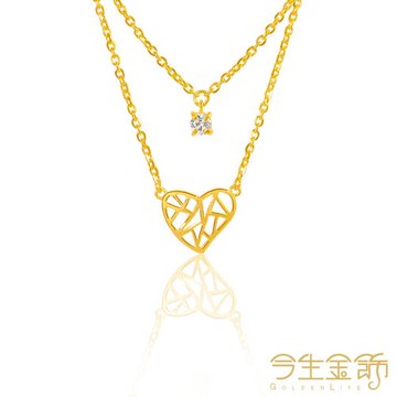 【今生金飾】墜入情網項鍊(時尚黃金項鍊)