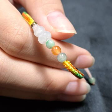 【願平安】冰種翡翠葫蘆編織手鍊 | 天然緬甸玉A貨翡翠 | 送禮