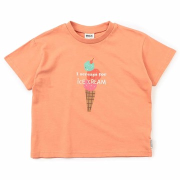 日本 BREEZE - 美式復古海報印花T恤-冰淇淋-粉橘