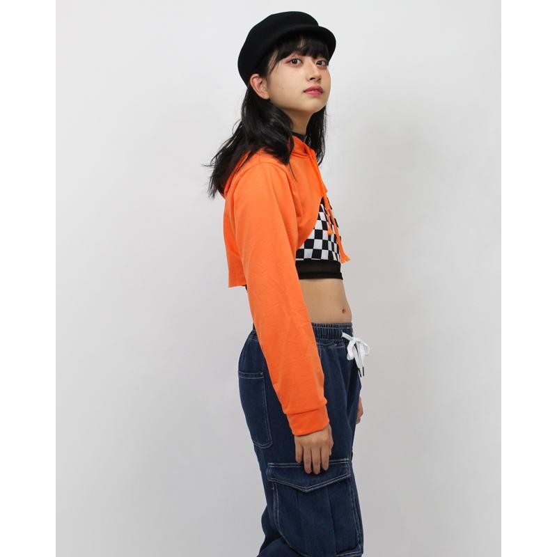 KRY clothing へそ出し 肩出し 編み上げ パーカー