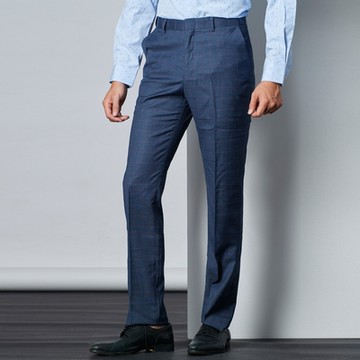 per-pcs 質感型男格紋合身平面西褲_藍灰色(PNS116)