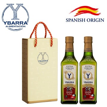 🎁新年送禮首選🎁【西班牙YBARRA 益百萊】100%特級初榨橄欖油 單一品種HOJIBLANCA 500mlx2 (玻璃瓶裝) 禮盒+提袋｜摩羯座生日快樂｜生日禮物｜送禮｜禮盒