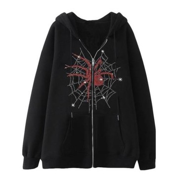 Hot drill large size long sleeve hoodie coat燙鉆長袖衛衣外套