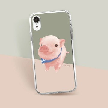 iPhone 16/15/14/13/12/SE3 波波迷你豬 透明耐衝擊防摔手機殼