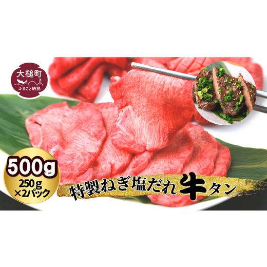 ふるさと納税 岩手県 大槌町 特製ねぎ塩だれ『牛タン』500g 250g×2パック) 小分け｜味付き 焼き 肉 冷凍 便利 使い切りサイズ 岩手 いわて iwate 岩手県大…