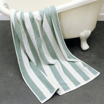 AMENITY TOWEL 先染條紋大浴巾 450克 30支棉紗  1個  綠色