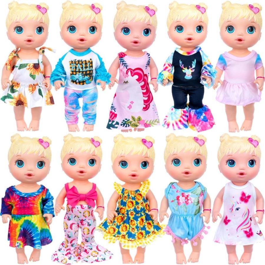 ECORELF 10Pcs Alive Doll Baby Doll Clothes and Accessories