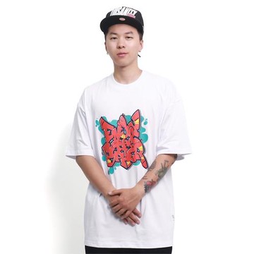 FBS原創“ENJOY THE CYPHER”美式嘻哈街舞小領口寬松圓領短袖T恤