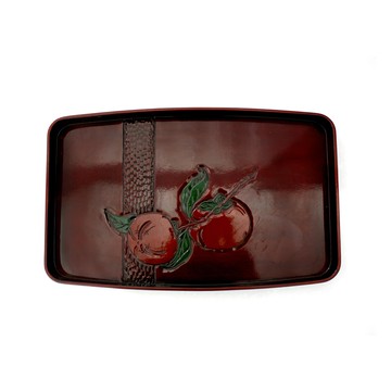 美濃燒 托皿 柿柿如意 漆  1個  48 x 30 x 4cm