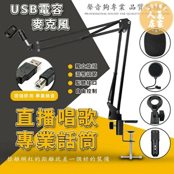 麥克風 電容麥克風 直播麥克風 唱歌麥克風直播/錄音/歌唱 usb 隨插即用 電腦直播（土城直出）