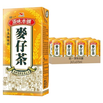 統一 原味本舖 麥仔茶  375ml  24入