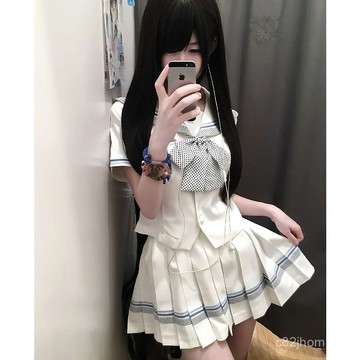 】日係jk中間服學院風小短袖內夏製服白色梔水手服髮貨【女套裝lulucake15天收腰